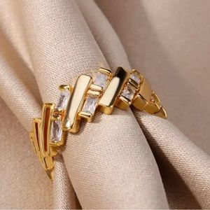 New 18KT Gold  Adjustable Stainless Steel women Ring
